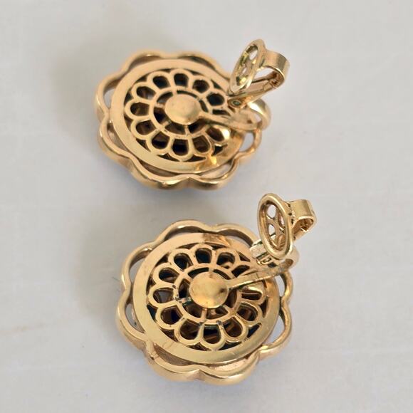 Crown Trifari Alfred Philippe Earrings Modern Mosaics Sapphire Turquoise Gold - Picture 5 of 7